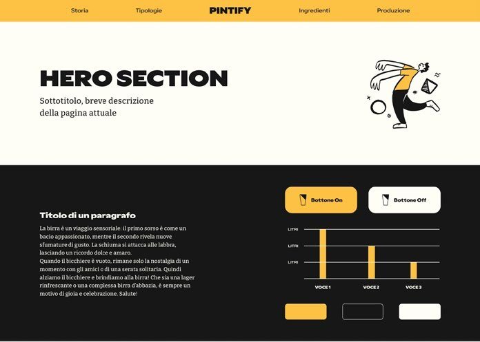 Dettaglio della hero section di Pintify